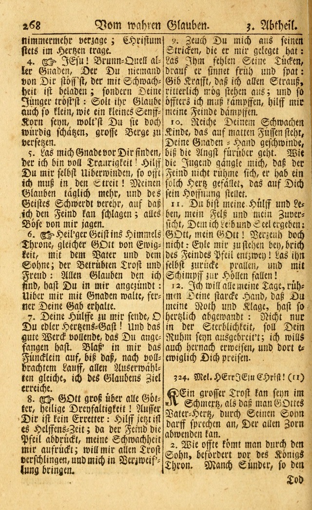 Neu-Eingerichtetes Gesang-Buch in Sich Haltend eine Sammlung (mehrentheils alter) Schöner lehr-reicher underbailicher Lieder... page 268