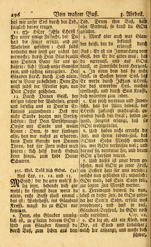 Neu-Eingerichtetes Gesang-Buch in Sich Haltend eine Sammlung (mehrentheils alter) Schöner lehr-reicher underbailicher Lieder... page 296