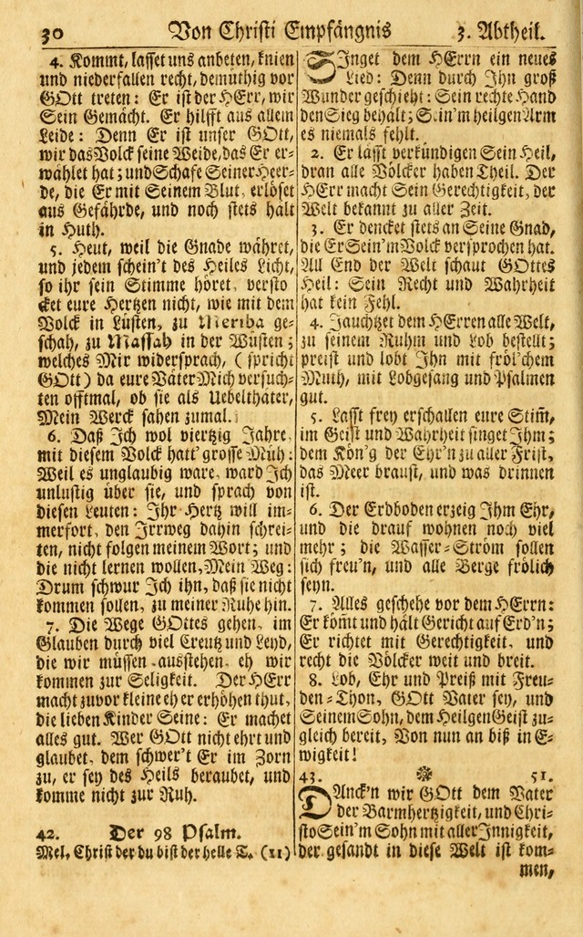 Neu-Eingerichtetes Gesang-Buch in Sich Haltend eine Sammlung (mehrentheils alter) Schöner lehr-reicher underbailicher Lieder... page 30