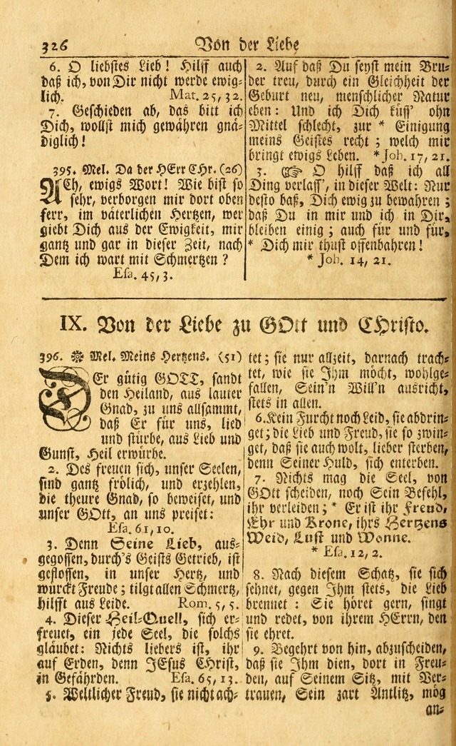 Neu-Eingerichtetes Gesang-Buch in Sich Haltend eine Sammlung (mehrentheils alter) Schöner lehr-reicher underbailicher Lieder... page 326