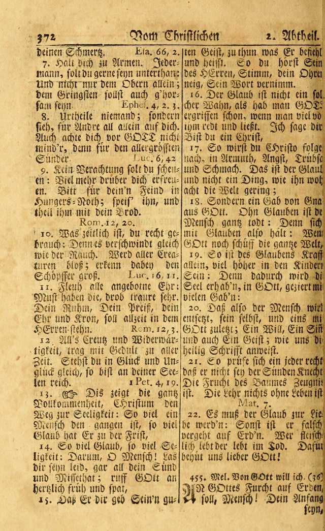Neu-Eingerichtetes Gesang-Buch in Sich Haltend eine Sammlung (mehrentheils alter) Schöner lehr-reicher underbailicher Lieder... page 374