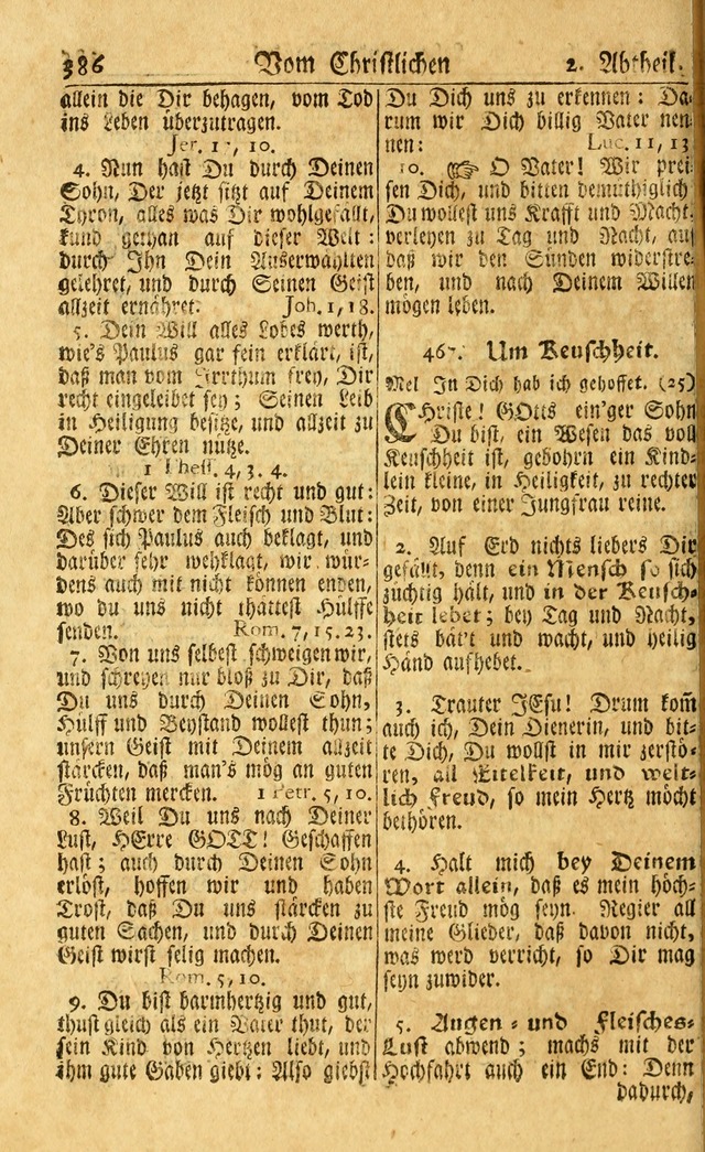Neu-Eingerichtetes Gesang-Buch in Sich Haltend eine Sammlung (mehrentheils alter) Schöner lehr-reicher underbailicher Lieder... page 388
