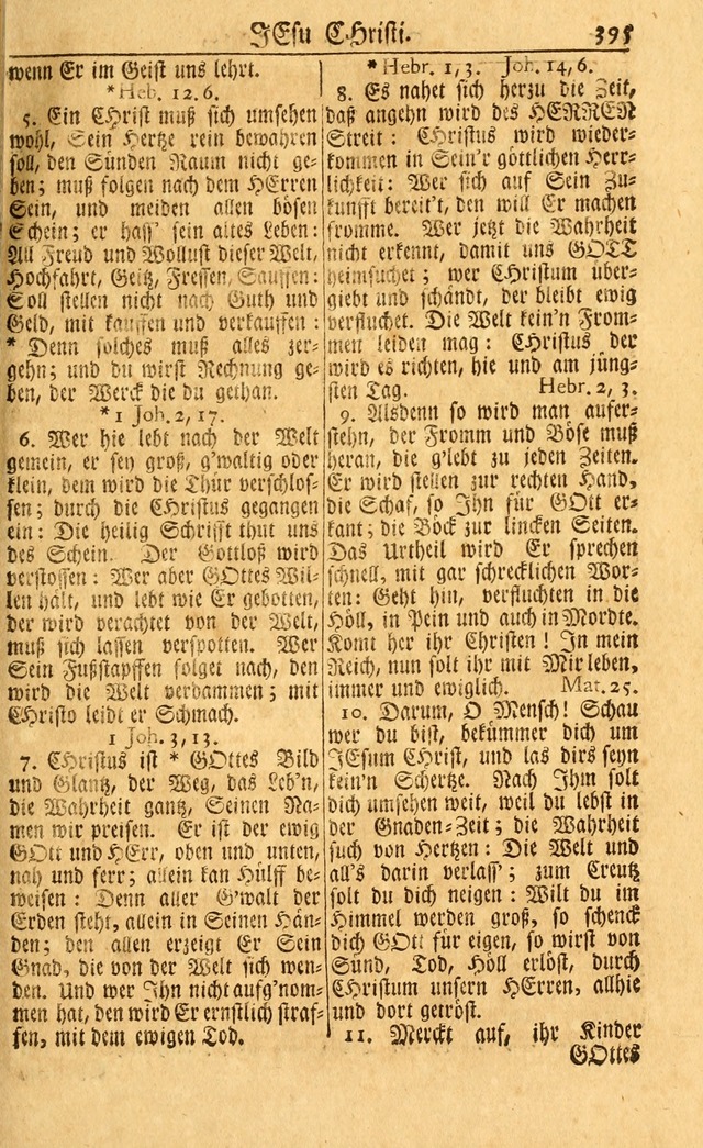 Neu-Eingerichtetes Gesang-Buch in Sich Haltend eine Sammlung (mehrentheils alter) Schöner lehr-reicher underbailicher Lieder... page 397