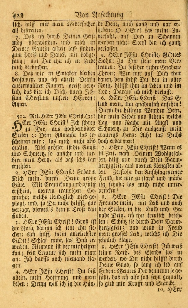 Neu-Eingerichtetes Gesang-Buch in Sich Haltend eine Sammlung (mehrentheils alter) Schöner lehr-reicher underbailicher Lieder... page 430