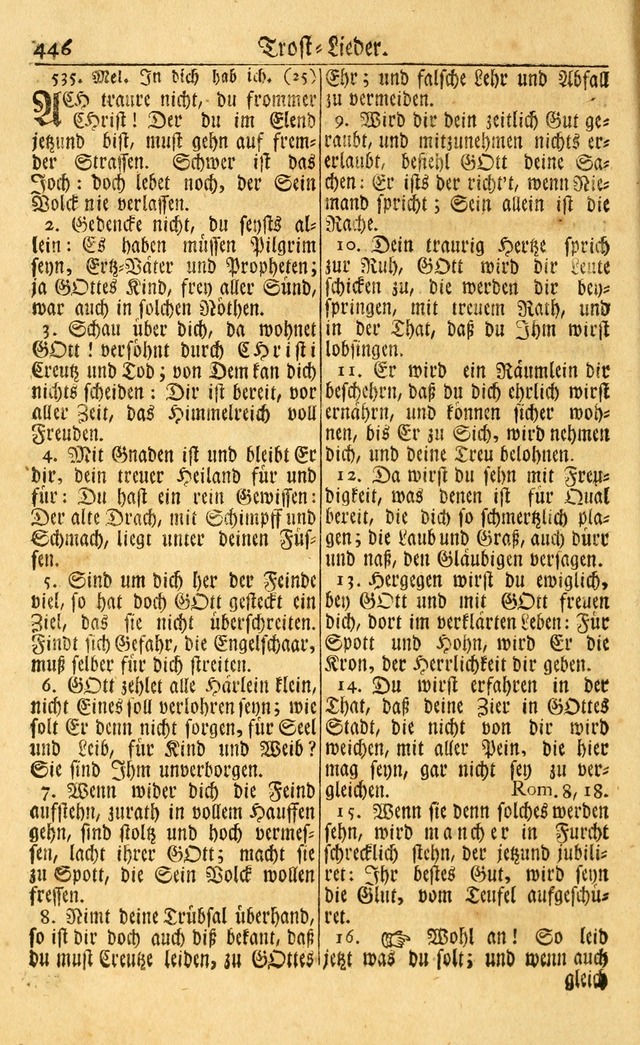 Neu-Eingerichtetes Gesang-Buch in Sich Haltend eine Sammlung (mehrentheils alter) Schöner lehr-reicher underbailicher Lieder... page 448