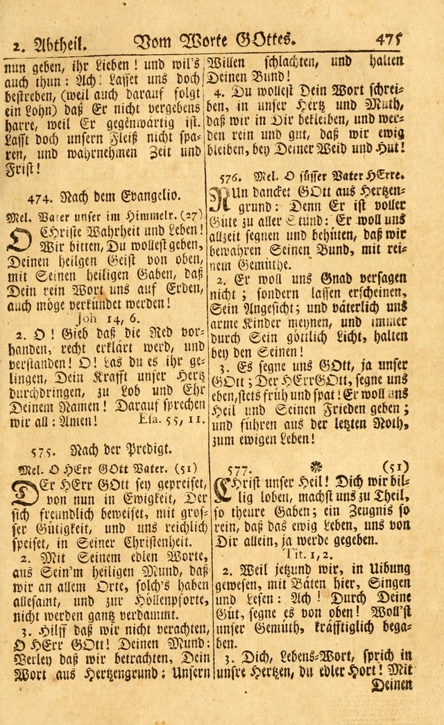 Neu-Eingerichtetes Gesang-Buch in Sich Haltend eine Sammlung (mehrentheils alter) Schöner lehr-reicher underbailicher Lieder... page 477