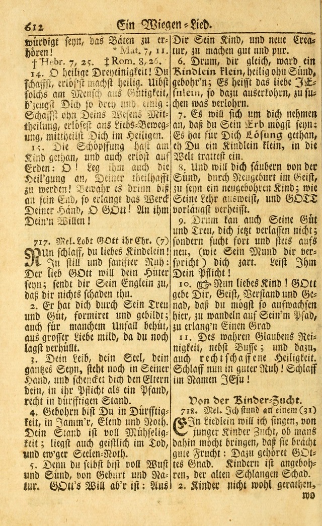 Neu-Eingerichtetes Gesang-Buch in Sich Haltend eine Sammlung (mehrentheils alter) Schöner lehr-reicher underbailicher Lieder... page 618
