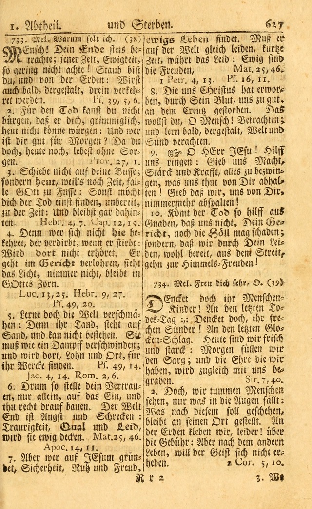 Neu-Eingerichtetes Gesang-Buch in Sich Haltend eine Sammlung (mehrentheils alter) Schöner lehr-reicher underbailicher Lieder... page 633