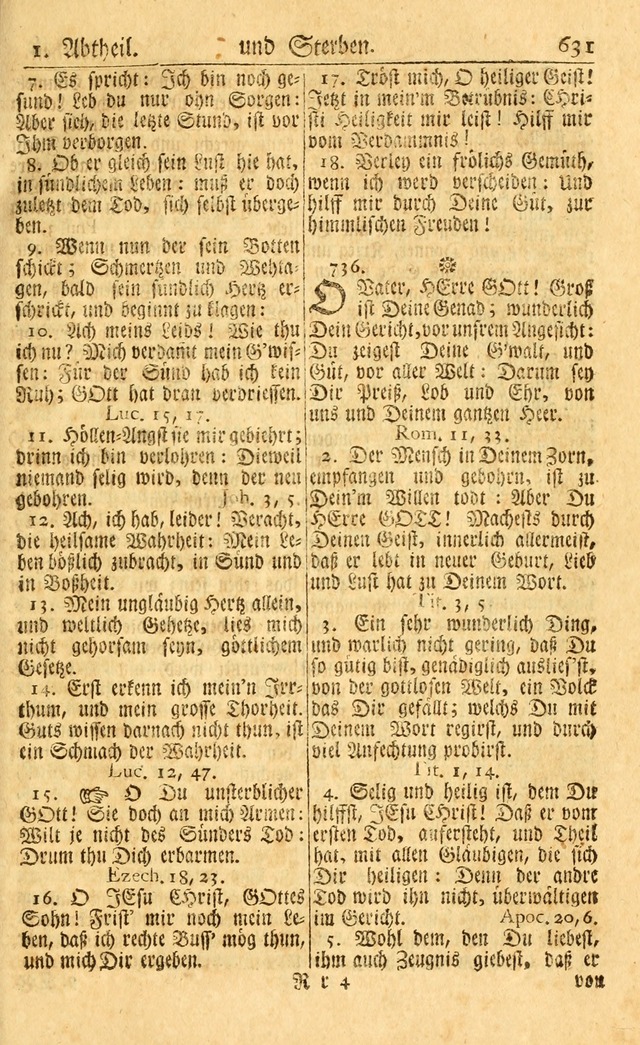 Neu-Eingerichtetes Gesang-Buch in Sich Haltend eine Sammlung (mehrentheils alter) Schöner lehr-reicher underbailicher Lieder... page 637