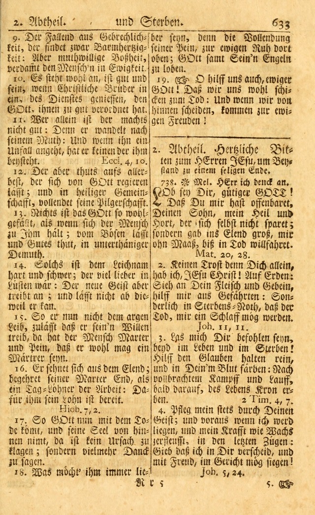 Neu-Eingerichtetes Gesang-Buch in Sich Haltend eine Sammlung (mehrentheils alter) Schöner lehr-reicher underbailicher Lieder... page 639