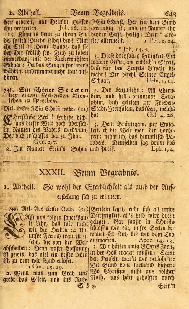 Neu-Eingerichtetes Gesang-Buch in Sich Haltend eine Sammlung (mehrentheils alter) Schöner lehr-reicher underbailicher Lieder... page 649