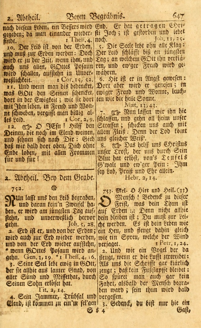 Neu-Eingerichtetes Gesang-Buch in Sich Haltend eine Sammlung (mehrentheils alter) Schöner lehr-reicher underbailicher Lieder... page 653