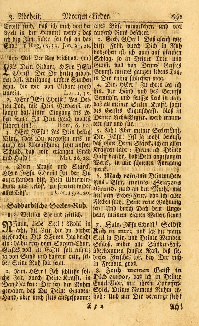 Neu-Eingerichtetes Gesang-Buch in Sich Haltend eine Sammlung (mehrentheils alter) Schöner lehr-reicher underbailicher Lieder... page 697