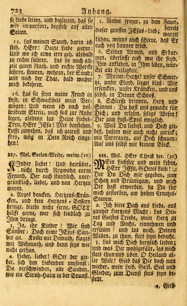 Neu-Eingerichtetes Gesang-Buch in Sich Haltend eine Sammlung (mehrentheils alter) Schöner lehr-reicher underbailicher Lieder... page 738