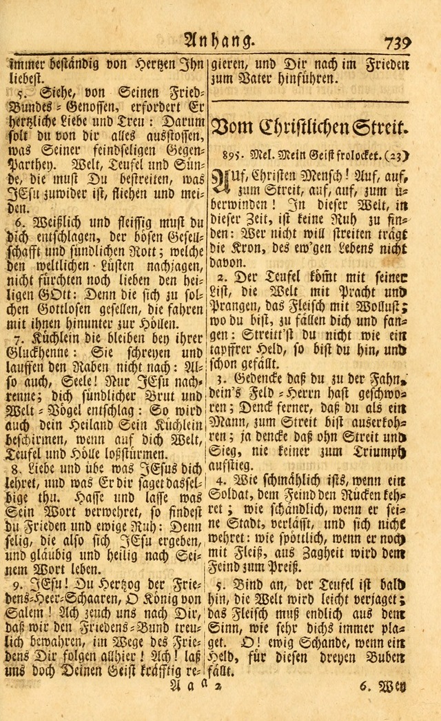Neu-Eingerichtetes Gesang-Buch in Sich Haltend eine Sammlung (mehrentheils alter) Schöner lehr-reicher underbailicher Lieder... page 745