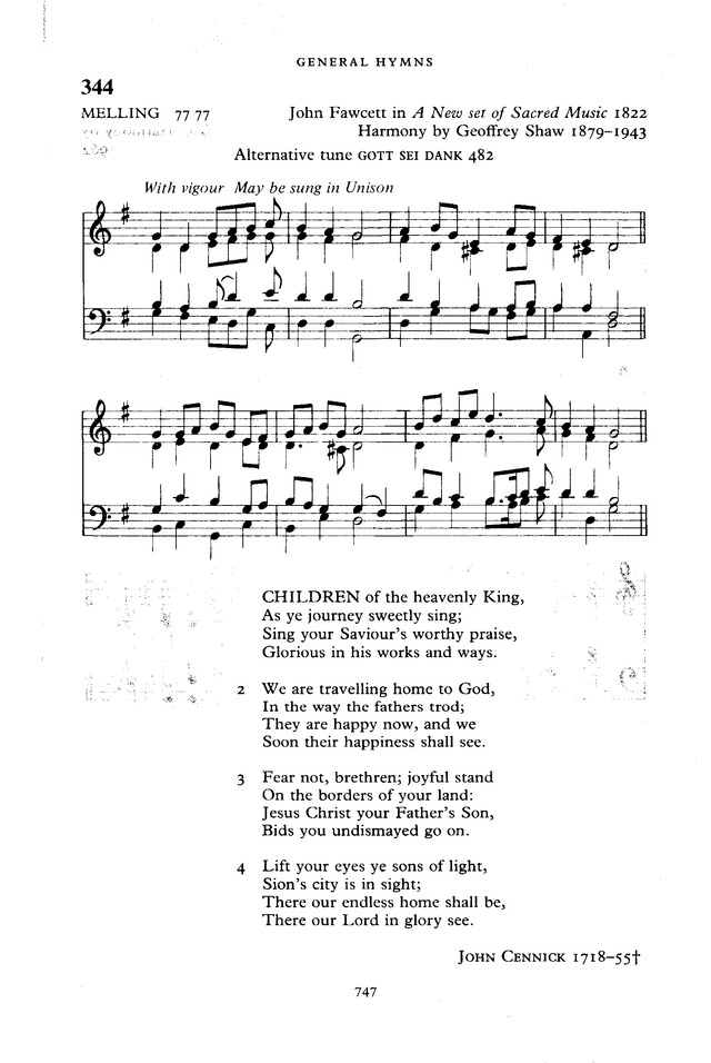 The New English Hymnal page 748