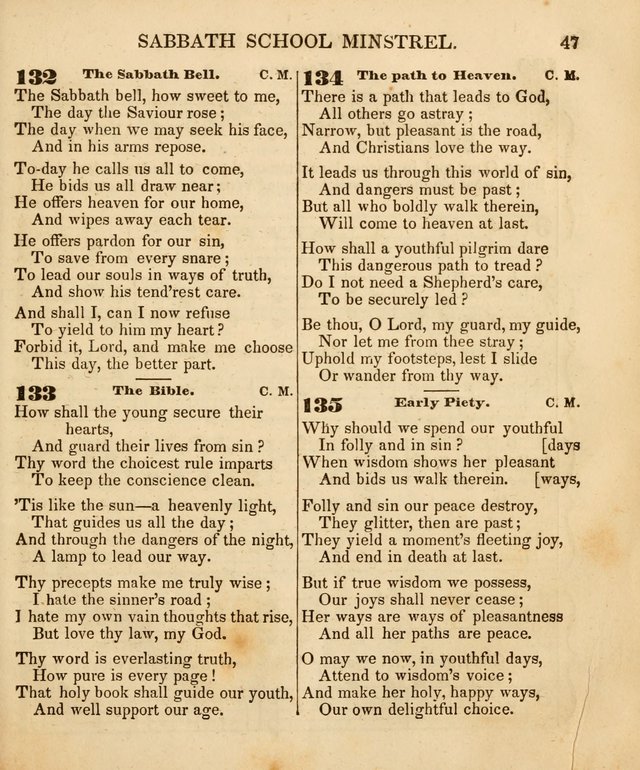 The New England Sabbath School Minstrel: a collection of music and hymns adapted to sabbath schools, families, and social meetings page 49