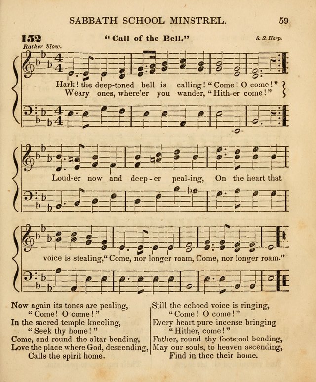 The New England Sabbath School Minstrel: a collection of music and hymns adapted to sabbath schools, families, and social meetings page 61