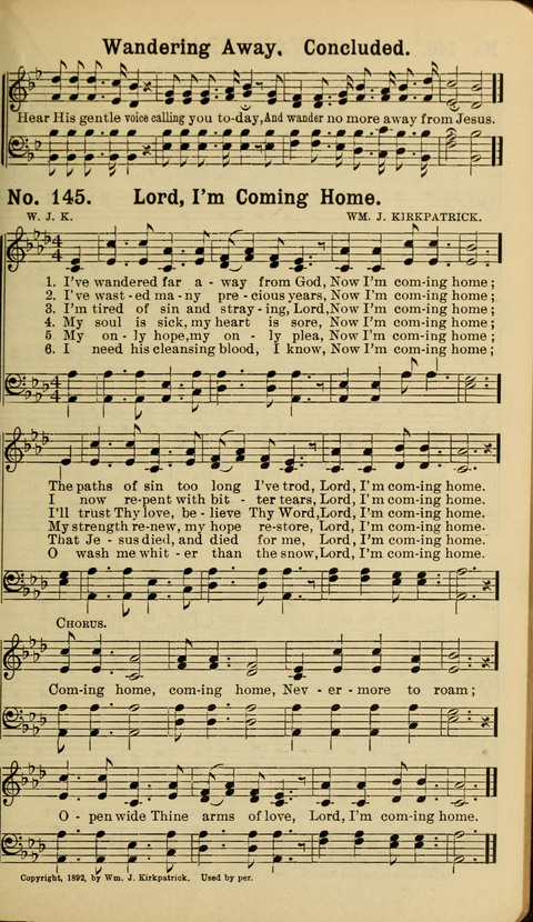 The New Gospel Song Book: A Rare Collection of Songs designed for Christian Work and Worship page 145