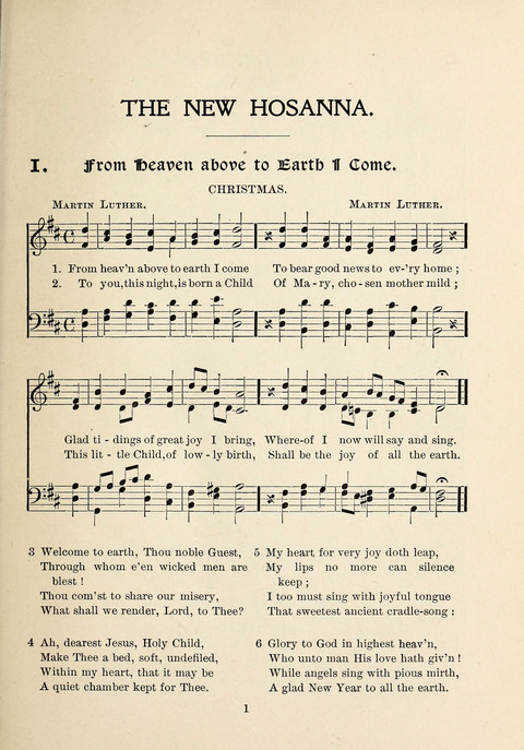The New Hosanna: A book of Songs and Hymns for The Sunday-school and The Home page 1