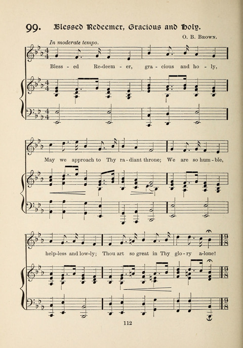 The New Hosanna: A book of Songs and Hymns for The Sunday-school and The Home page 112