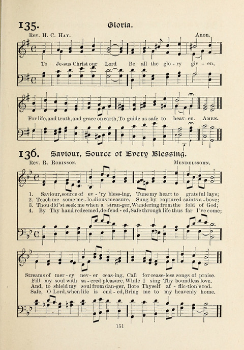 The New Hosanna: A book of Songs and Hymns for The Sunday-school and The Home page 151