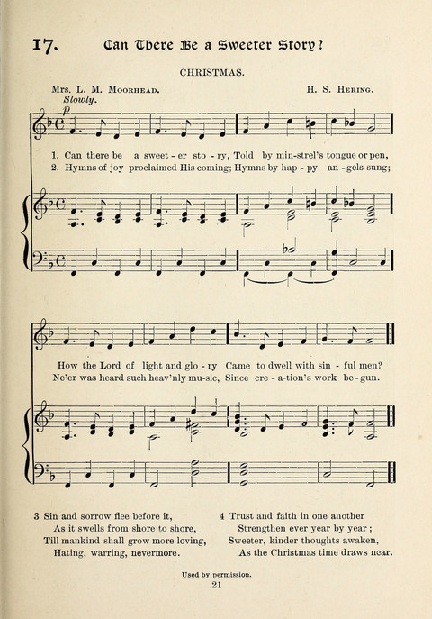 The New Hosanna: A book of Songs and Hymns for The Sunday-school and The Home page 21