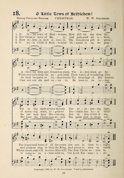 The New Hosanna: A book of Songs and Hymns for The Sunday-school and The Home page 22