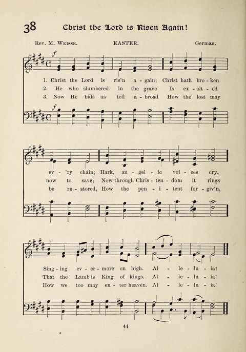 The New Hosanna: A book of Songs and Hymns for The Sunday-school and The Home page 44