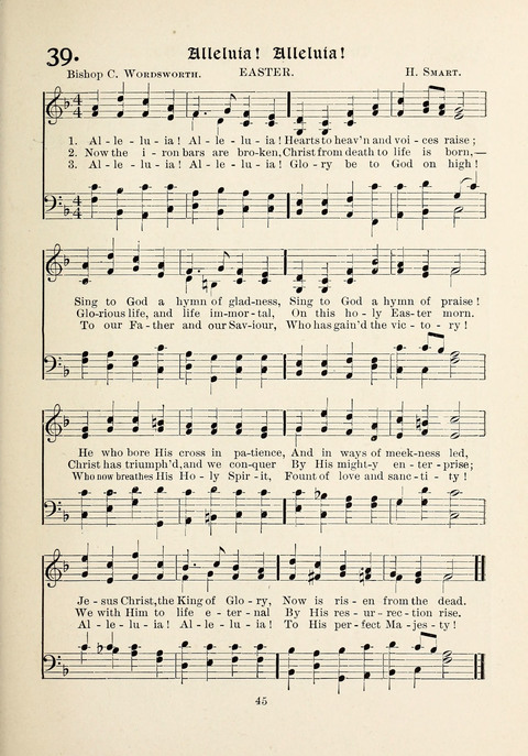 The New Hosanna: A book of Songs and Hymns for The Sunday-school and The Home page 45