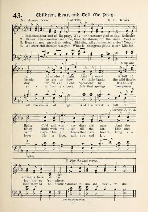 The New Hosanna: A book of Songs and Hymns for The Sunday-school and The Home page 49