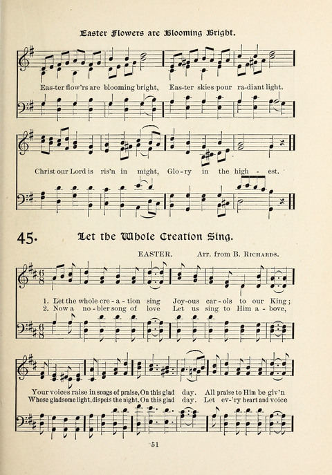 The New Hosanna: A book of Songs and Hymns for The Sunday-school and The Home page 51