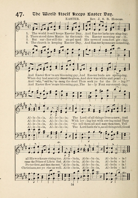 The New Hosanna: A book of Songs and Hymns for The Sunday-school and The Home page 54