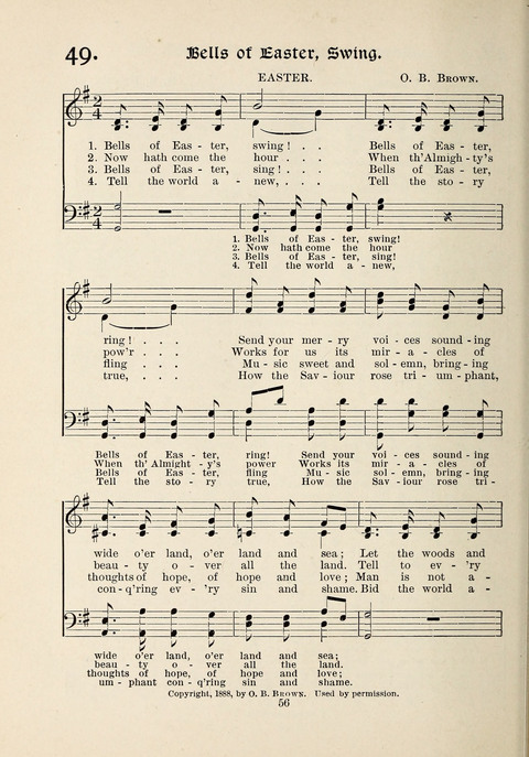 The New Hosanna: A book of Songs and Hymns for The Sunday-school and The Home page 56