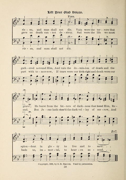 The New Hosanna: A book of Songs and Hymns for The Sunday-school and The Home page 58