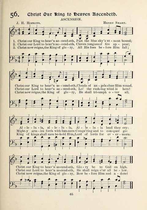 The New Hosanna: A book of Songs and Hymns for The Sunday-school and The Home page 65
