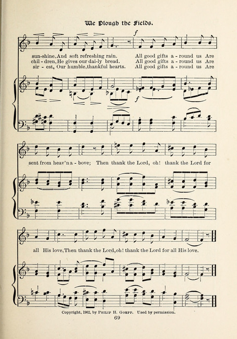 The New Hosanna: A book of Songs and Hymns for The Sunday-school and The Home page 69