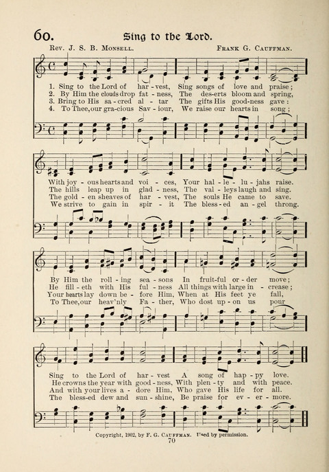 The New Hosanna: A book of Songs and Hymns for The Sunday-school and The Home page 70