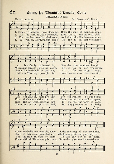 The New Hosanna: A book of Songs and Hymns for The Sunday-school and The Home page 71