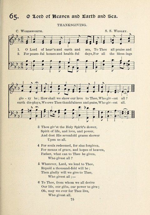 The New Hosanna: A book of Songs and Hymns for The Sunday-school and The Home page 75