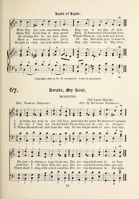 The New Hosanna: A book of Songs and Hymns for The Sunday-school and The Home page 77