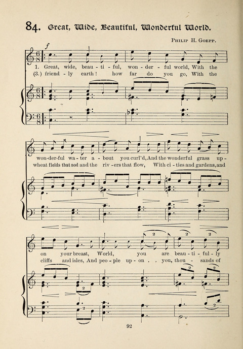 The New Hosanna: A book of Songs and Hymns for The Sunday-school and The Home page 92