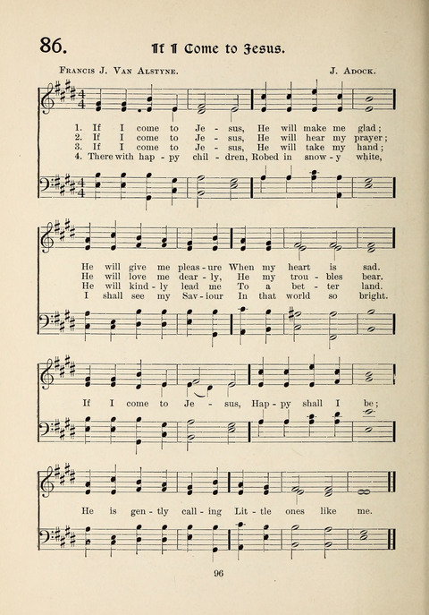 The New Hosanna: A book of Songs and Hymns for The Sunday-school and The Home page 96