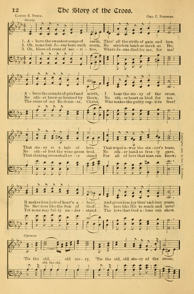 Northfield Hymnal: for use in evangelistic and church services, conventions, sunday schools, and all prayer and social meetings of the church and home page 12