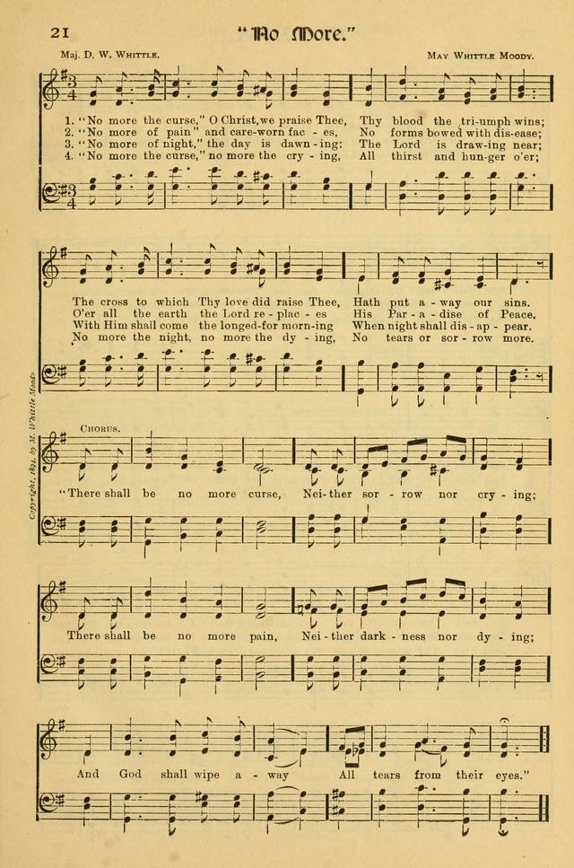 Northfield Hymnal: for use in evangelistic and church services, conventions, sunday schools, and all prayer and social meetings of the church and home page 21