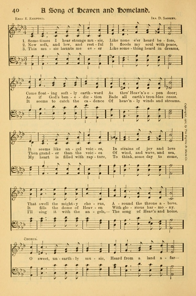 Northfield Hymnal: for use in evangelistic and church services, conventions, sunday schools, and all prayer and social meetings of the church and home page 40
