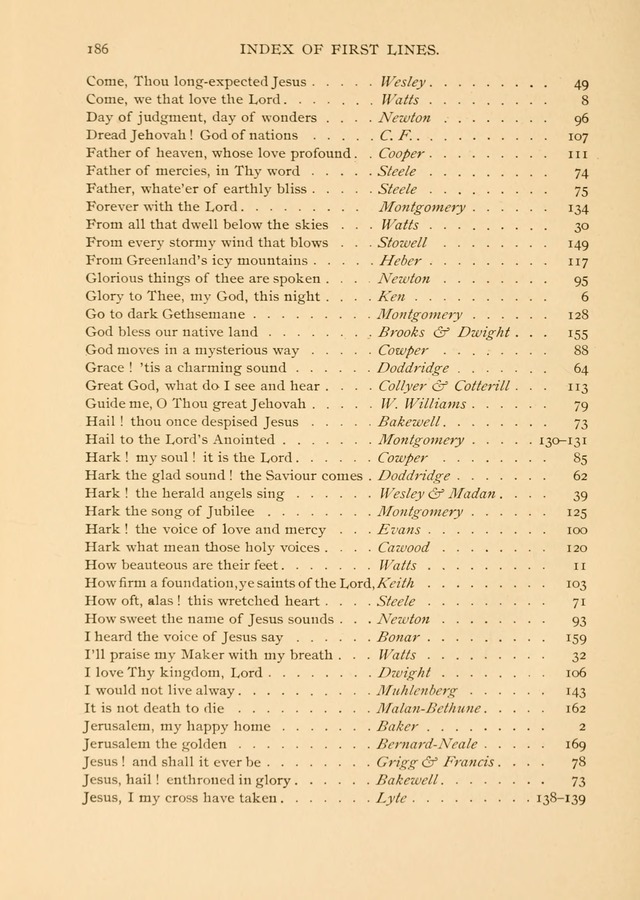 The National Hymn Book of the American Churches: comprising the hymns which are common to the hymnaries of the Baptists, Congregationalists, Episcopalians, Lutherans, Methodists, Presbyterians... page 186