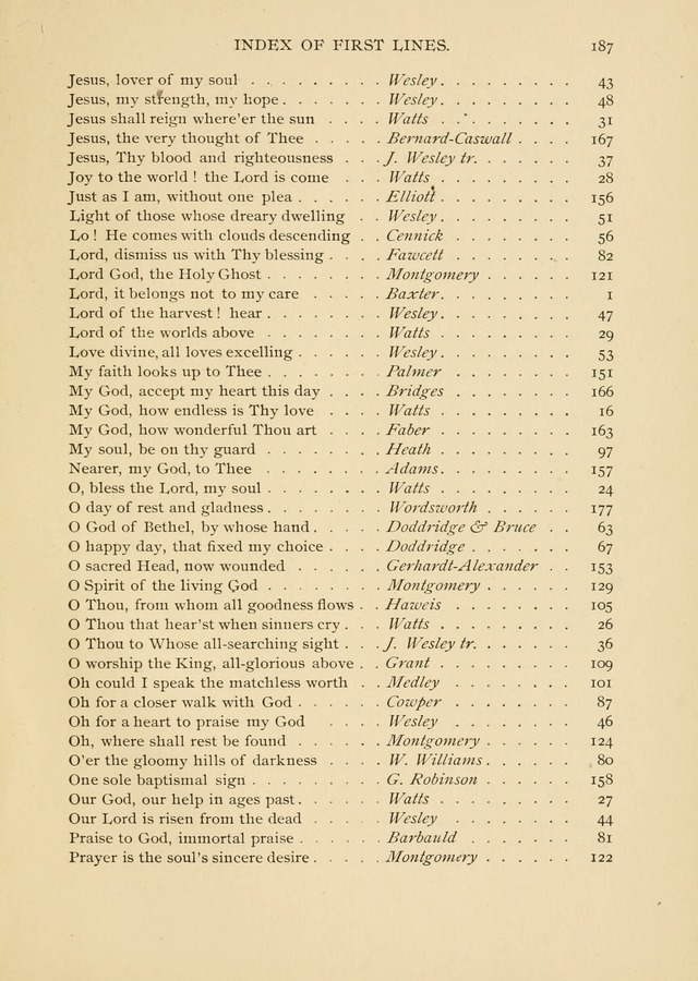 The National Hymn Book of the American Churches: comprising the hymns which are common to the hymnaries of the Baptists, Congregationalists, Episcopalians, Lutherans, Methodists, Presbyterians... page 187