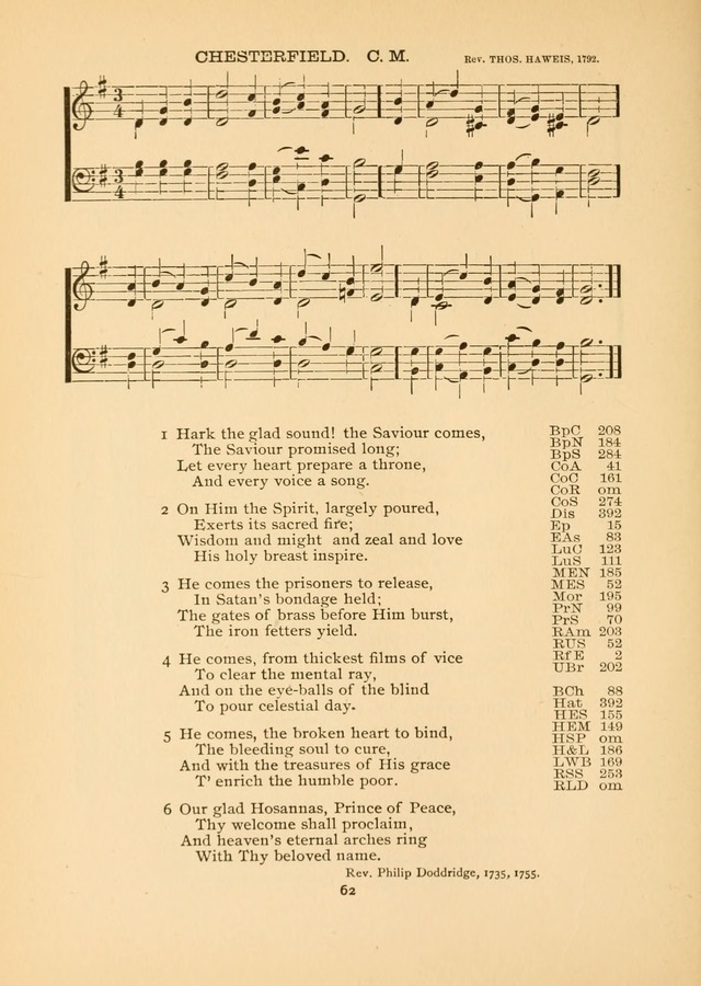 The National Hymn Book of the American Churches: comprising the hymns which are common to the hymnaries of the Baptists, Congregationalists, Episcopalians, Lutherans, Methodists, Presbyterians... page 62