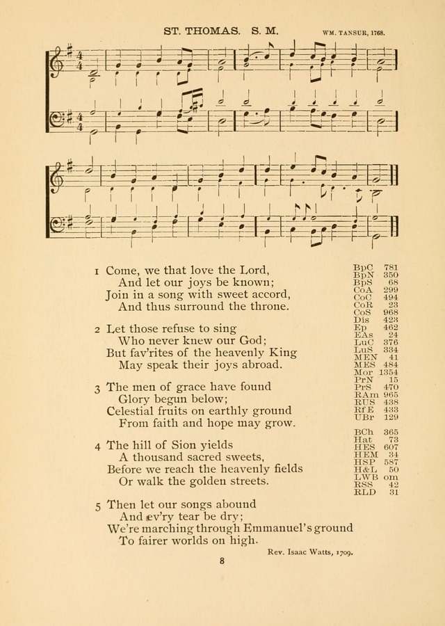 The National Hymn Book of the American Churches: comprising the hymns which are common to the hymnaries of the Baptists, Congregationalists, Episcopalians, Lutherans, Methodists, Presbyterians... page 8